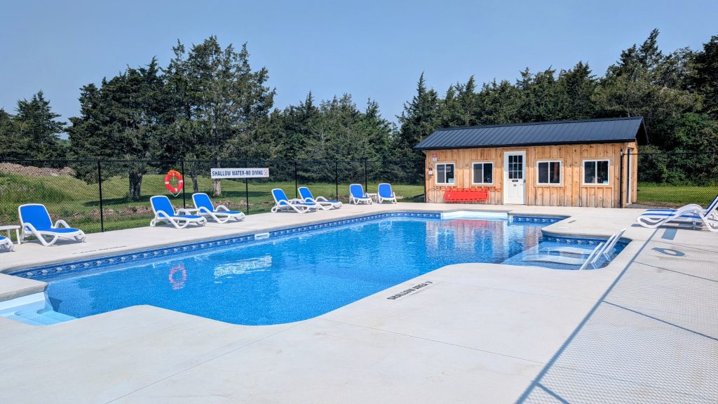 Heated in ground salt water pool